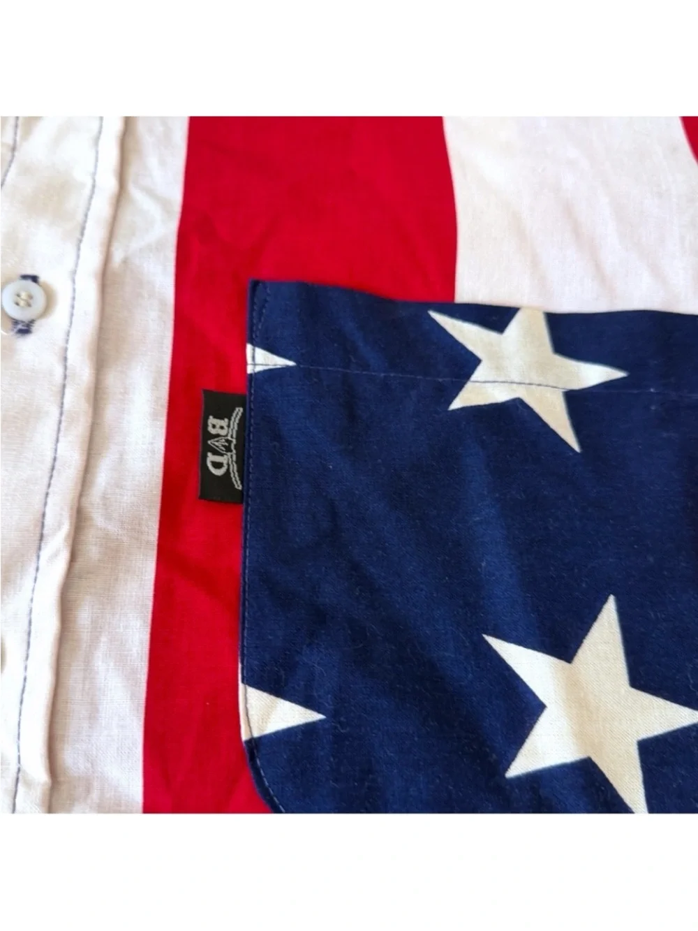 Vtg 90s Brooks & Dunn Panhandle Slim Unisex American Flag Western Shirt M Fits L - Picture 12 of 15